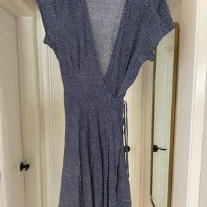 Rollas Mini Wrap Dress in Navy
